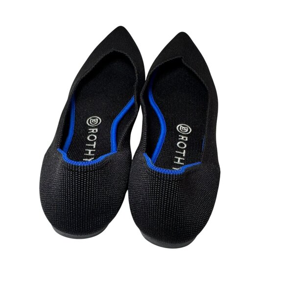 Rothy's Ballet Flats Womens Sz 11 The Point Toe Black Knit Shoes Slip On Comfort - Picture 4 of 6